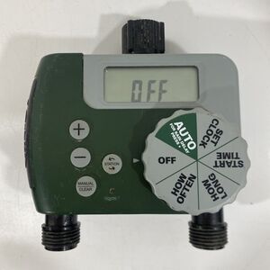 Orbit 58910 2 Outlet Programmable Hose Faucet yard watering Timer - Green
